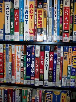 SAT, ACT, GRE, LSAT & other exam books.